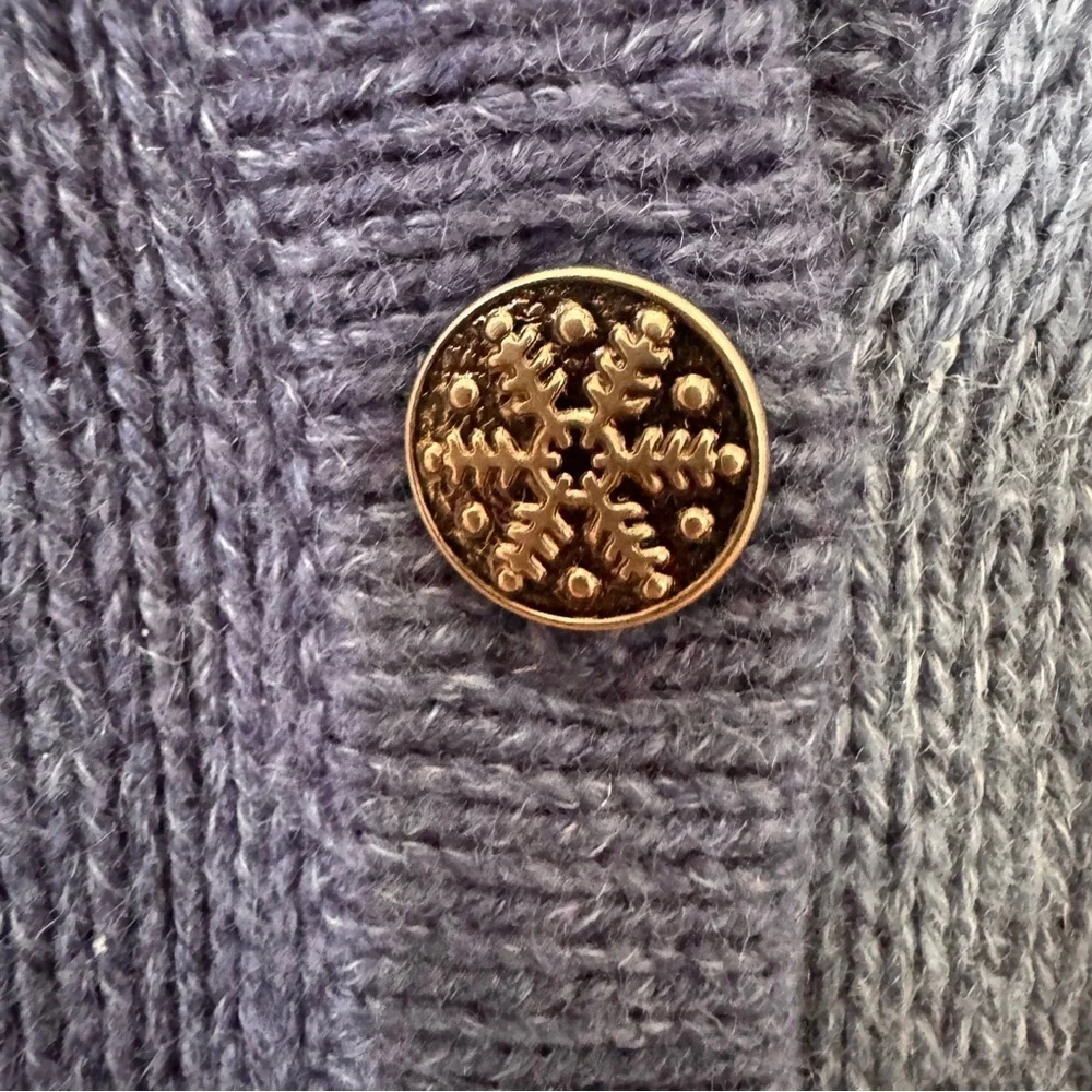 Vintage Breckenridge Snowflake Blue Sweater Cardigan Winter Holiday Size L - Picture 6 of 7